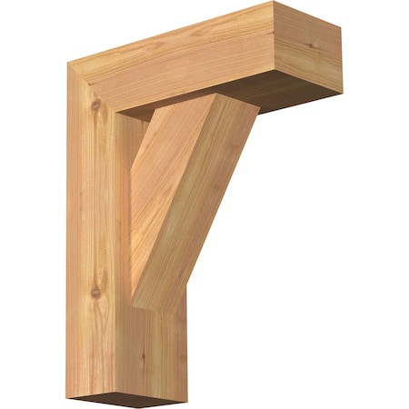 Ekena Millwork Traditional Block Smooth Bracket w/ Offset Brace, Western Red Cedar, 5 1/2"W x 14"D x 18"H BKT0604X14X18TRA05SWR